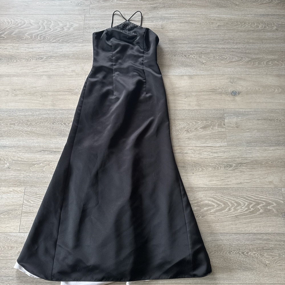 Dave & Johnny By Laura Ryner Strap Sleeveless Gown 7-8 Gem Black/white Dress